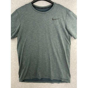 MENS~NIKE~T SHIRT Size Large ~FITTED~POLYESTER DRI FIT PRO COMBAT Green
